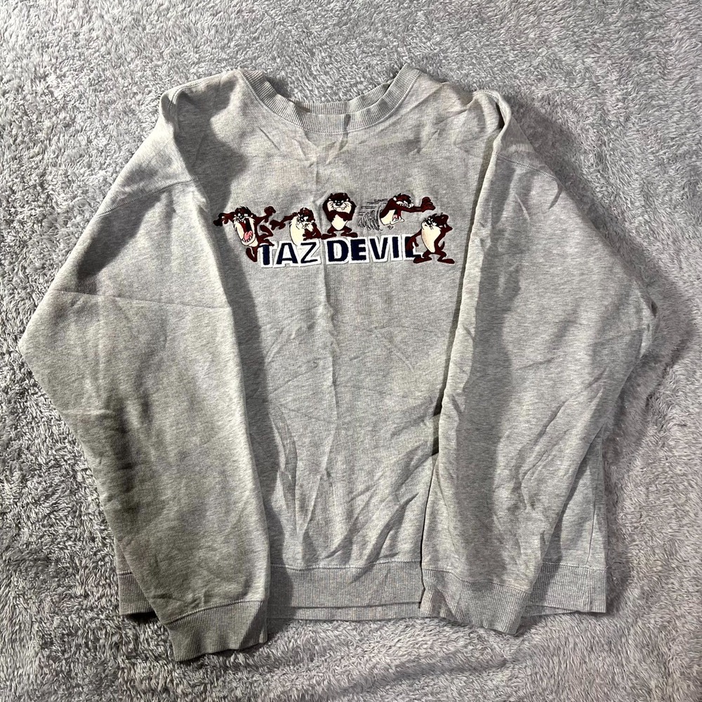 Warner Bros Studio Store Looney Tunes Taz Devil Sweatshirt Mens 2XL Heather Gray